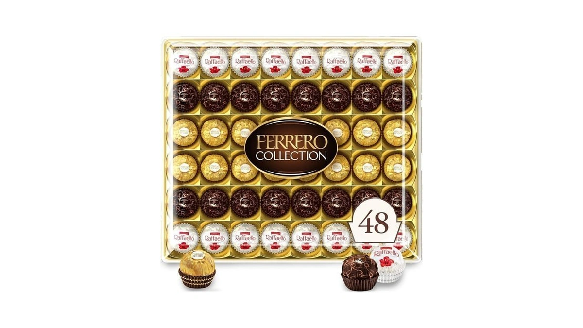Ferrero Collection, Premium Assorted, Hazelnut, Dark Chocolate And Coconut, 48