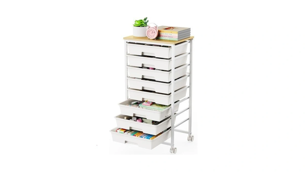 Lehom Rolling Storage Cart With 8 Drawers, Utility Cart On