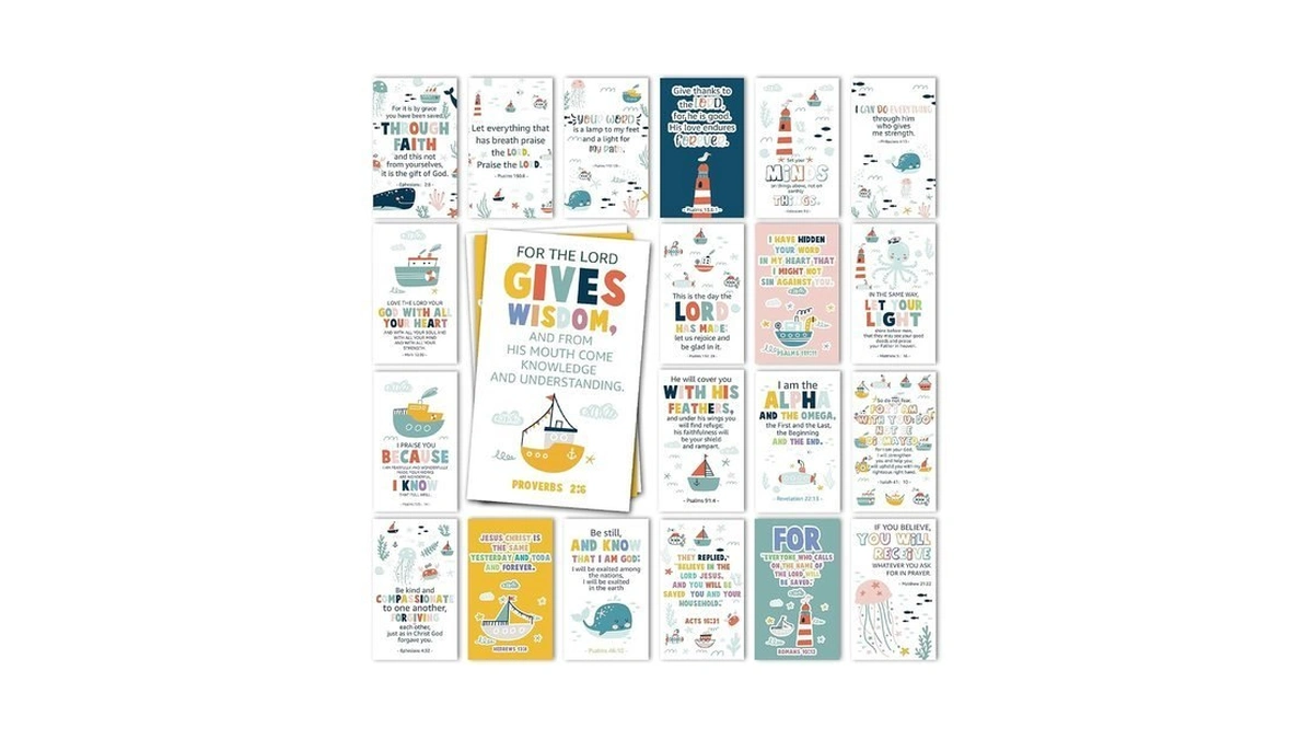 60 Mini Scripture Prayer Cards With Assorted Bible Verses For