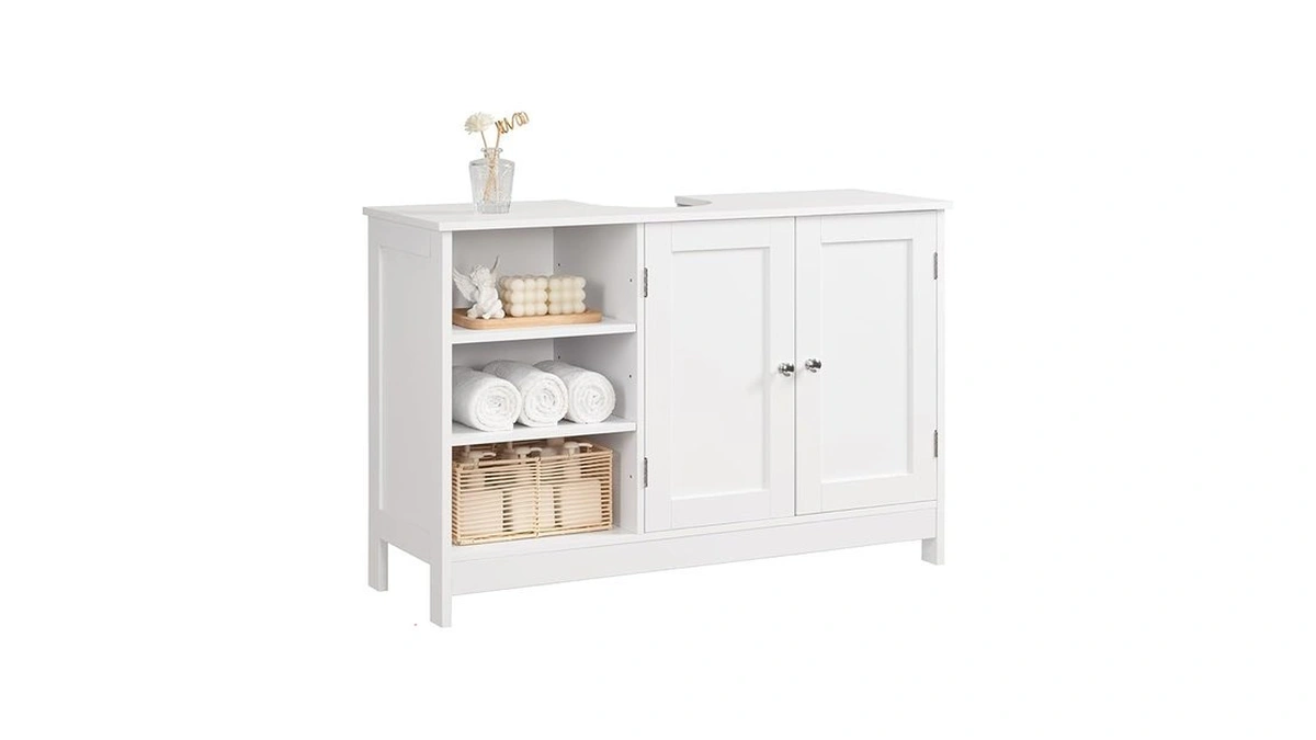 Teenfon 35.4" Pedestal Sink Storage Cabinet With 2 Doors And