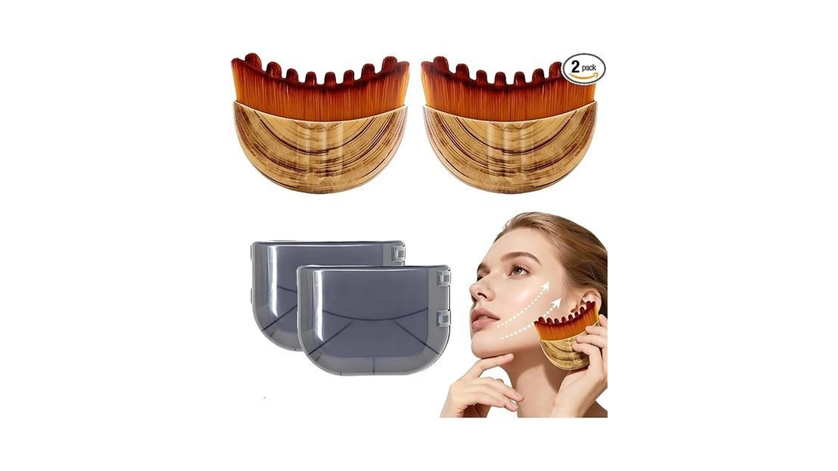 Lymphatic Contour Face Brush(2-pcs),super Soft Manual Lymphatic Drainage Massager For