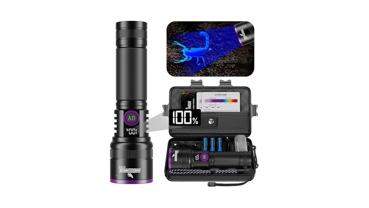 365nm Uv Flashlight With Filter Lens - 30w Powerful Black