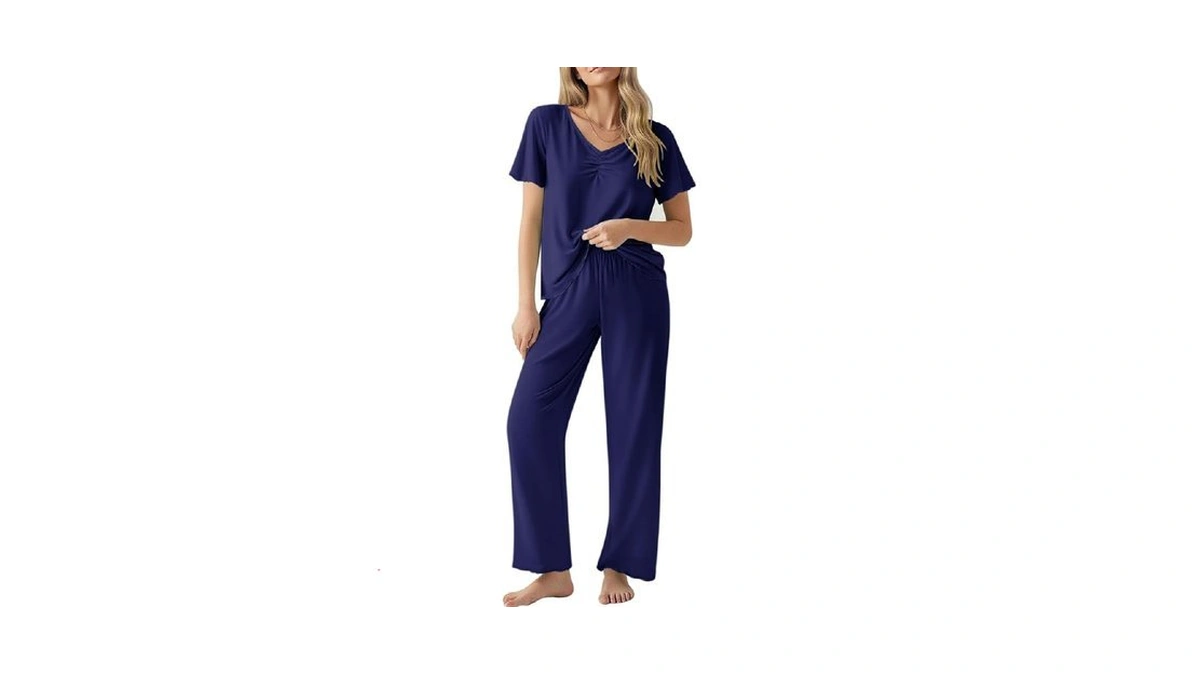 Ekouaer Womens Pajama Sets 2 Piece Lounge Set Soft Pajamas