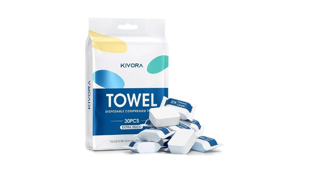 Kivora Extra Thick Compressed Towels, 30 Pack Large Disposable Face