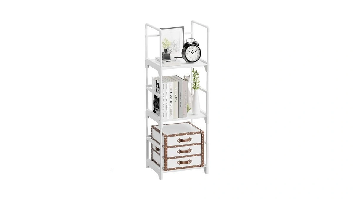 Fiducial Home 3 Tiers Small Bookshelf White Open Short Book