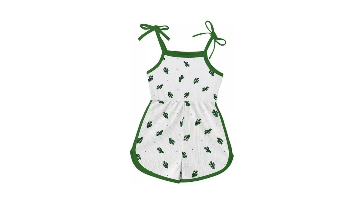 Aimsbveo Todddler Girls Cactus Romper Spaghetti Strap Toddler Girl Shorts