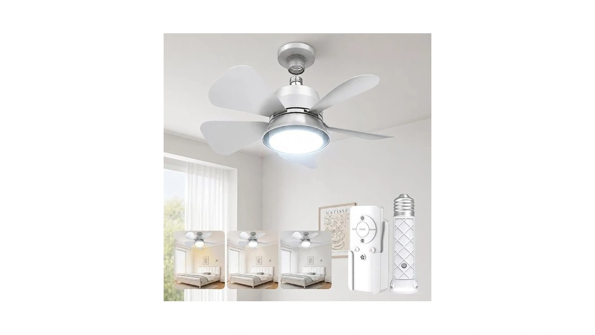 Motctqvd Socket Fan Light With Remote – Small Ceiling Fan