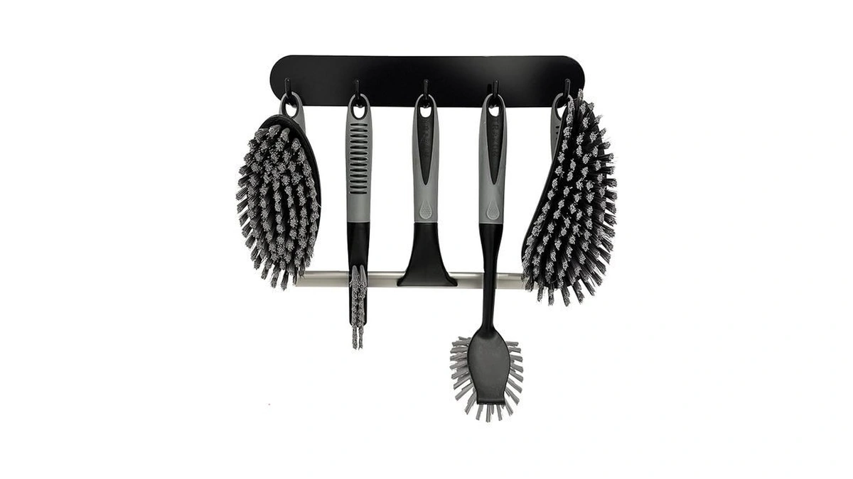 Scrub Brush Set Of 6 Pcs - Cleaning Shower Scrubbers