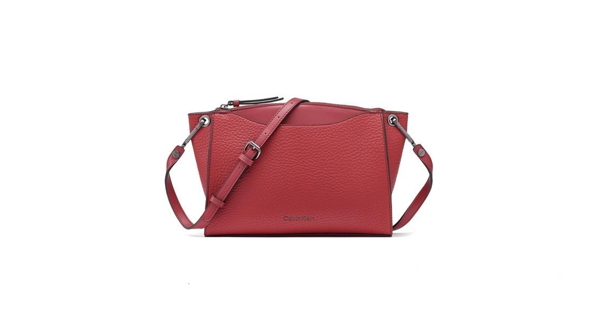 Calvin Klein Garnet Top Zip Crossbody, Cranberry, One Size