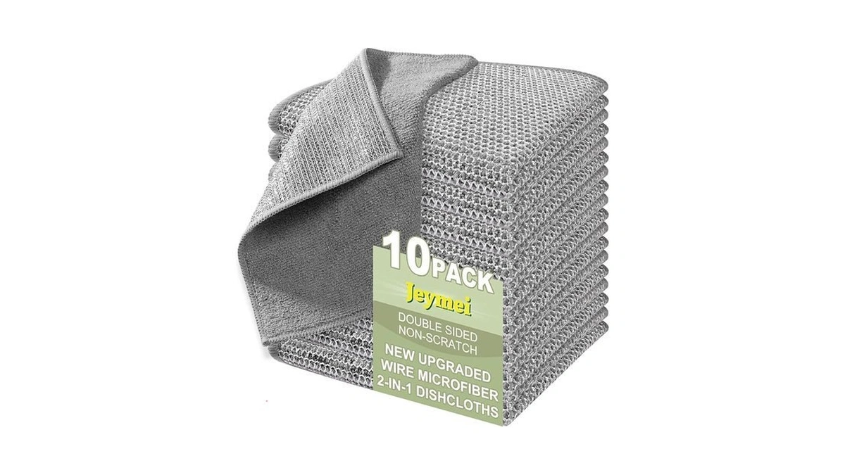 Jeymei 10 Counts Multipurpose Wire Dishwashing Rag,non Scratch Wire Dishcloth
