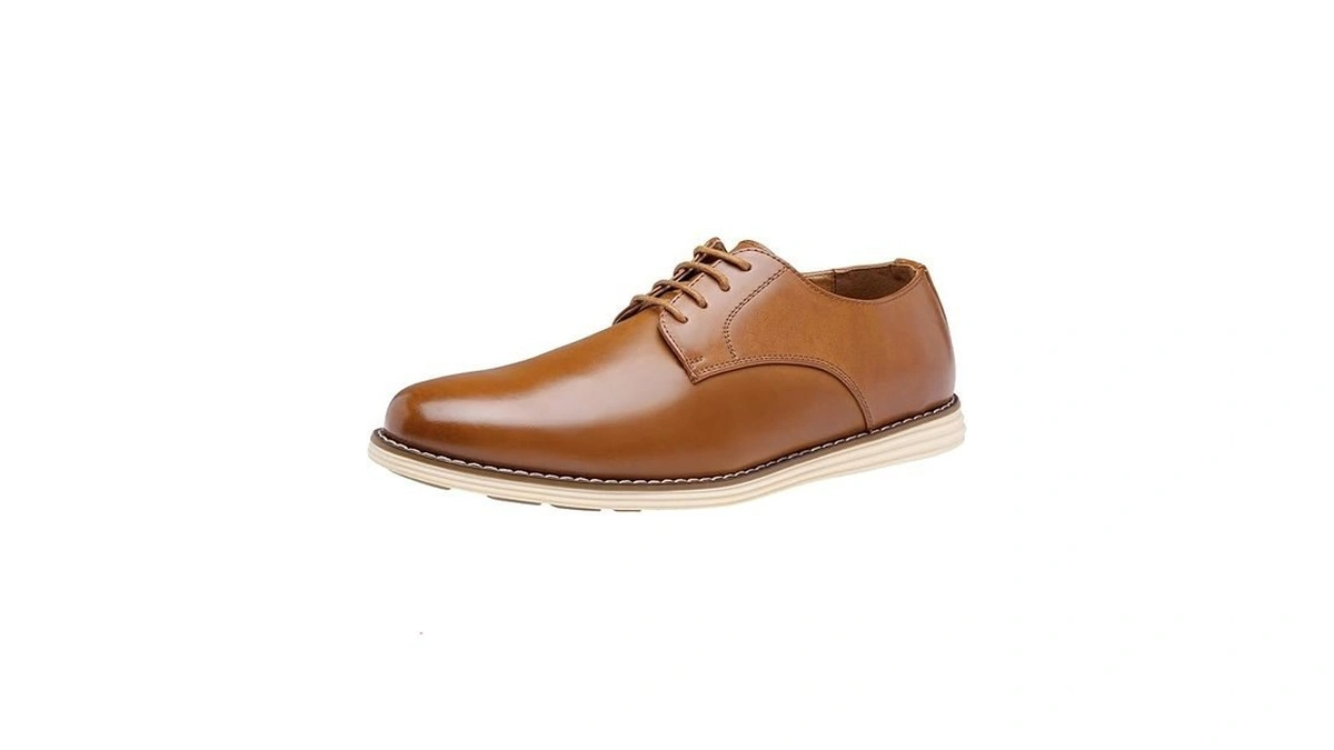 Vostey Mens Casual Dress Shoes Wingtip Plain Business Dress Shoes