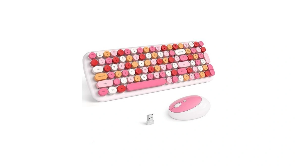 Mofii Wireless Keyboard And Mouse Combo, Full-size Retro Typewriter-style Wireless