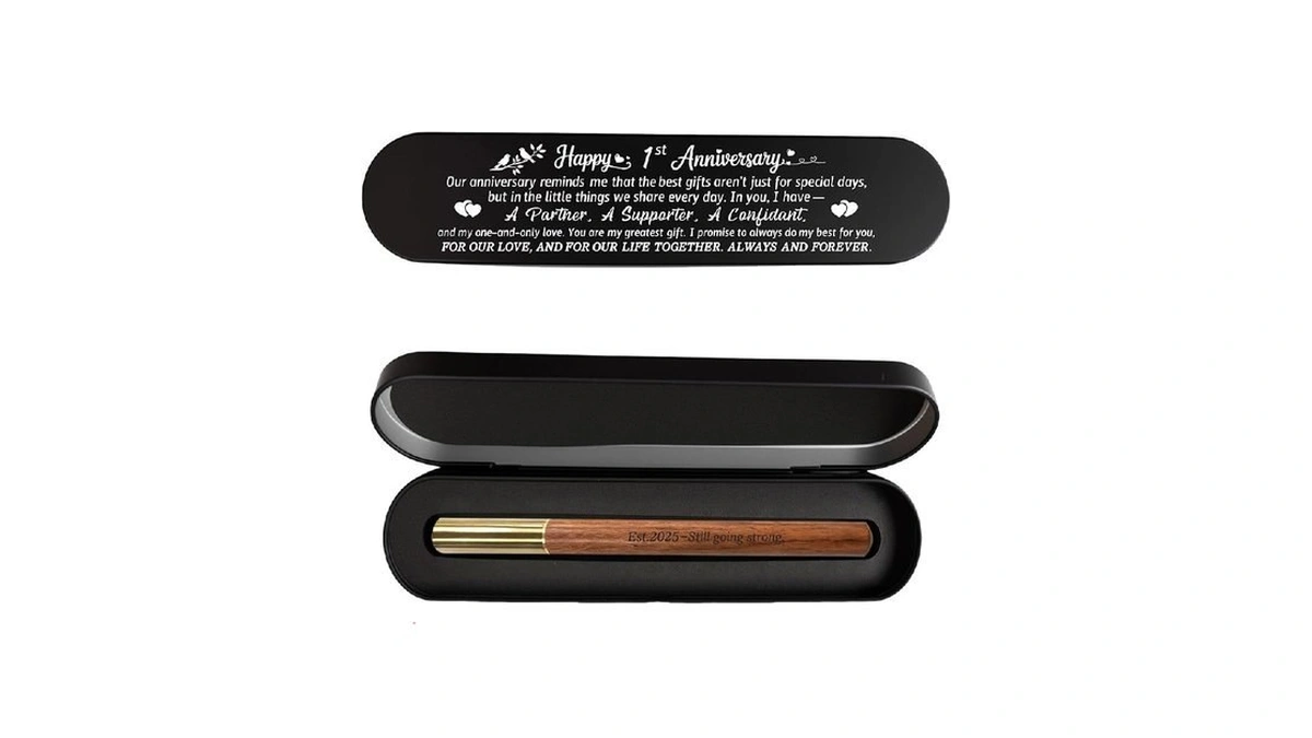 Bazljy 1st Anniversary Keepsake | 1st Wedding Pen | Engraved