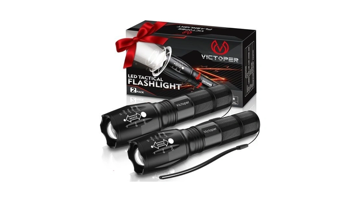 Victoper Led Flashlight 2 Pack, Bright Tactical Torch High Lumens