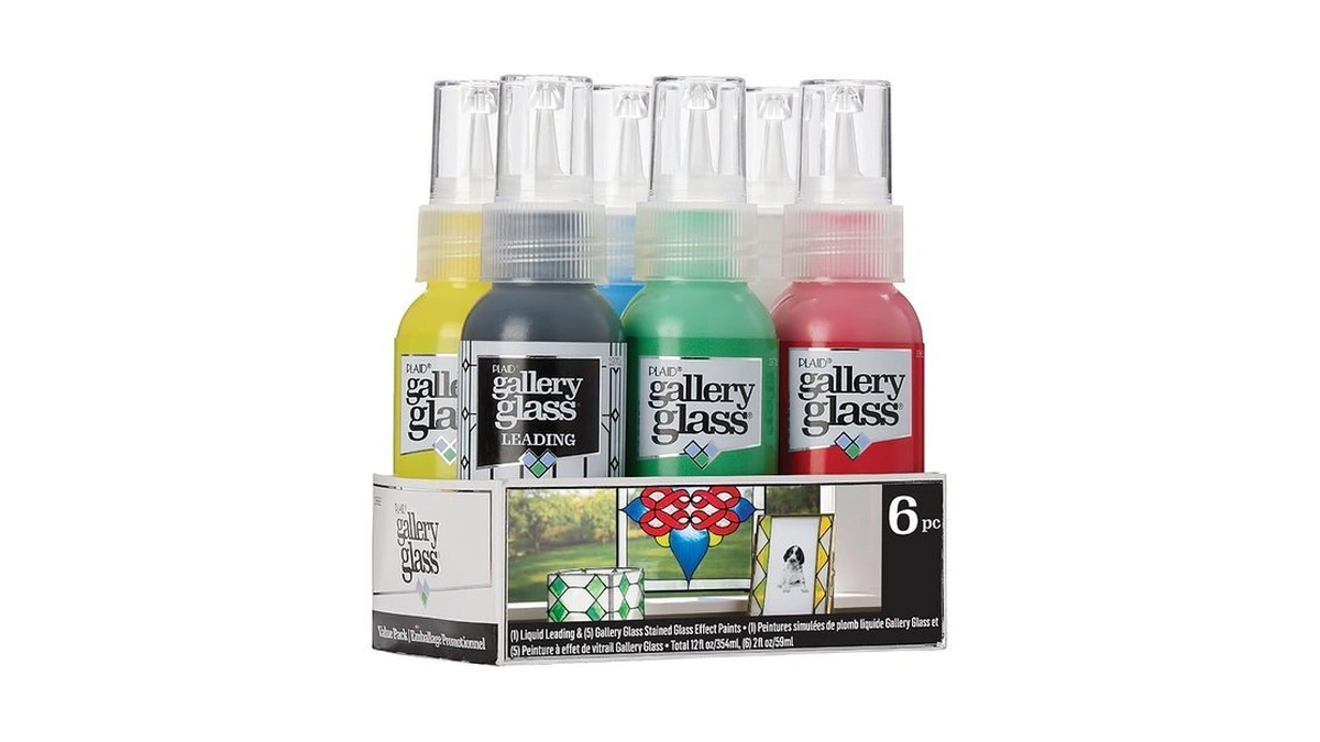 Gallery Glass, Basic Stained Kit, 6 Piece Glass Paint Set
