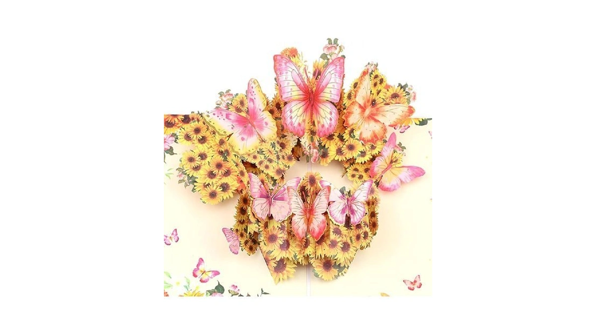 Enjoypro Butterflies In Nature Pop Up Card, 3d Butterflies With