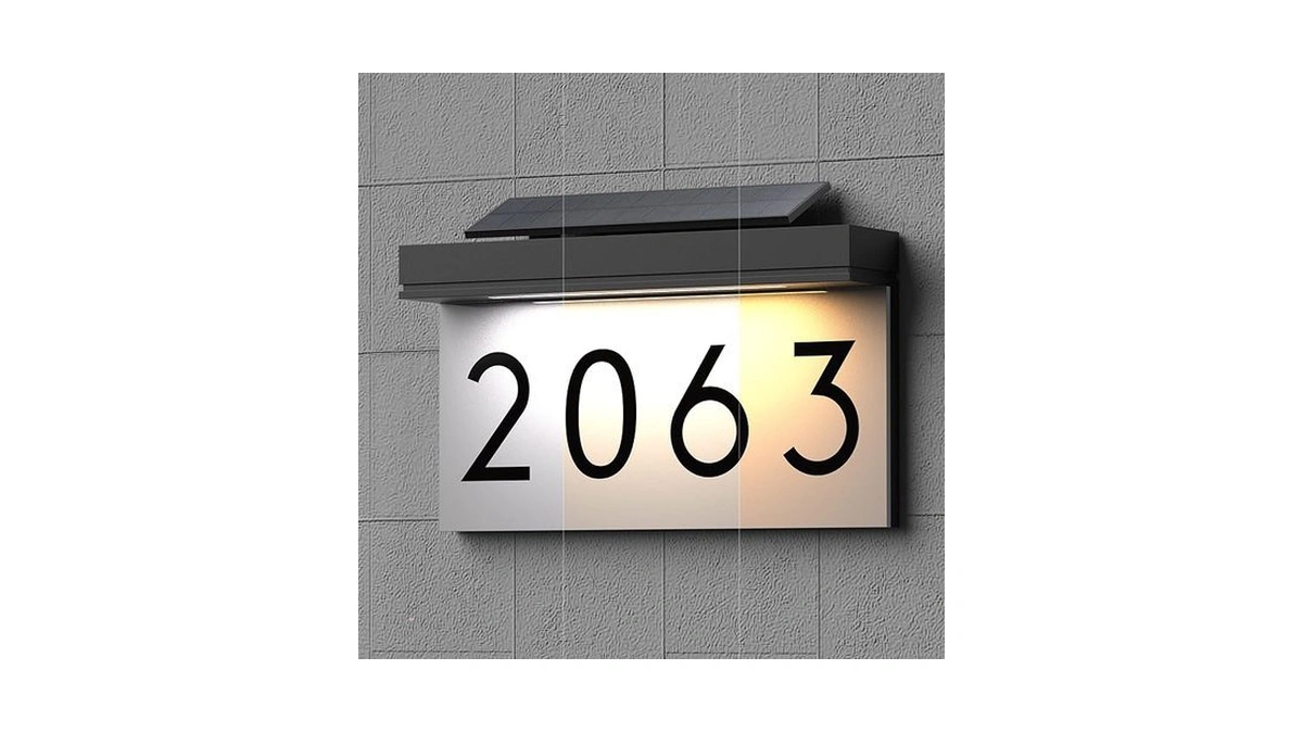 House Numbers Address Plaques 3 Lighting Colors & Adjustable Solar