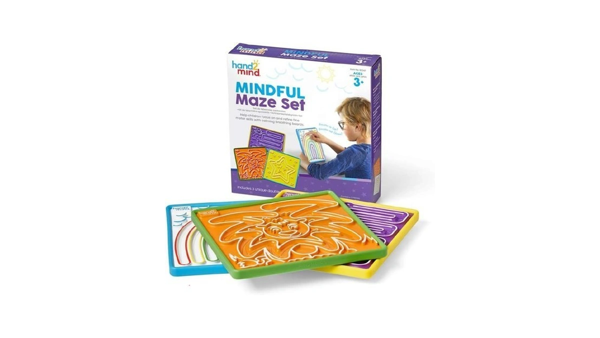 Hand2mind Mindful Maze Boards, Tactile Sensory Toys For Toddlers, Calm