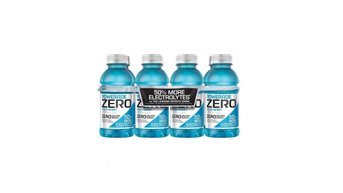 Powerade Electrolyte Enhanced Zero Sugar Mixed Berry Sports Drink, 12