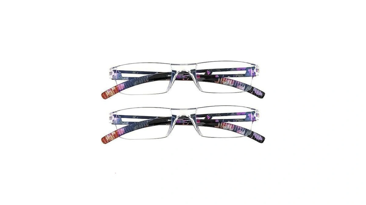 Lambbaa 2 Pack Reading Glasses, Blue Light Blocking Computer Reading