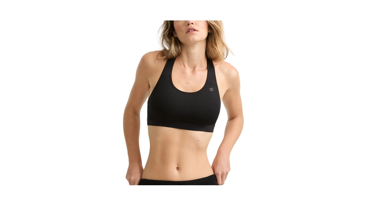 Champion Women's Sports Bra, High-impact Compression, Moisture-wicking Fabric, Black, Small