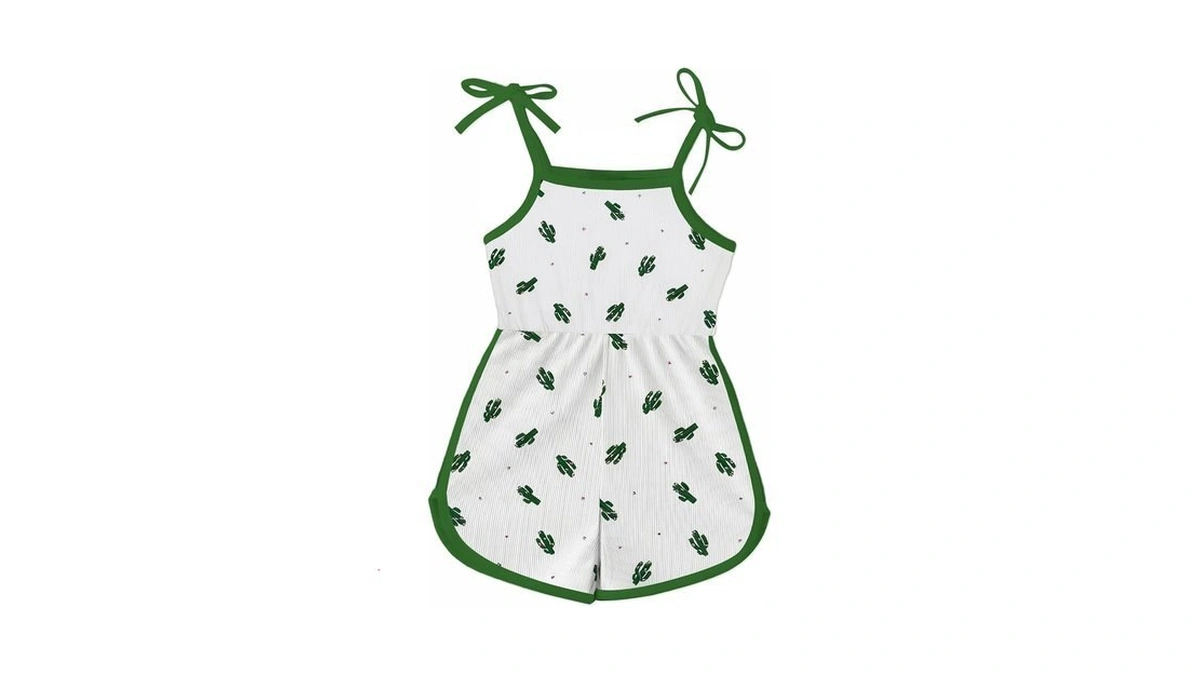 Aimsbveo Todddler Girls Cartoon Romper Spaghetti Strap Toddler Girl Shorts