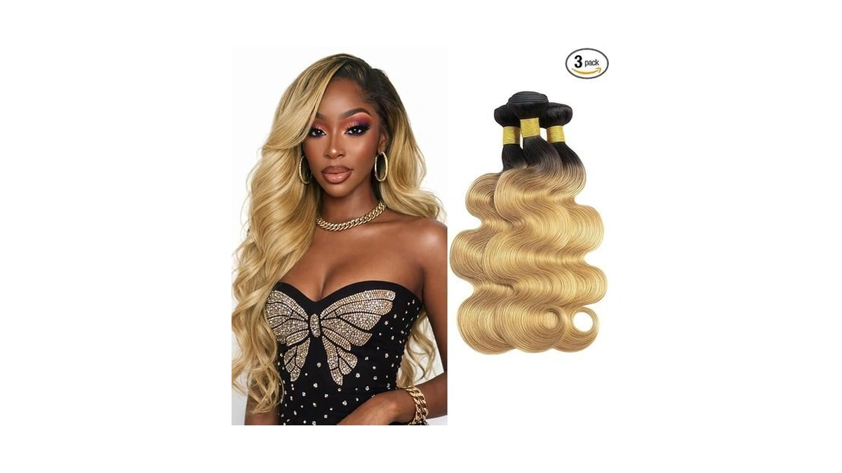 Lumwav T1b/27 Body Wave Human Hair Bundles 16 18 20