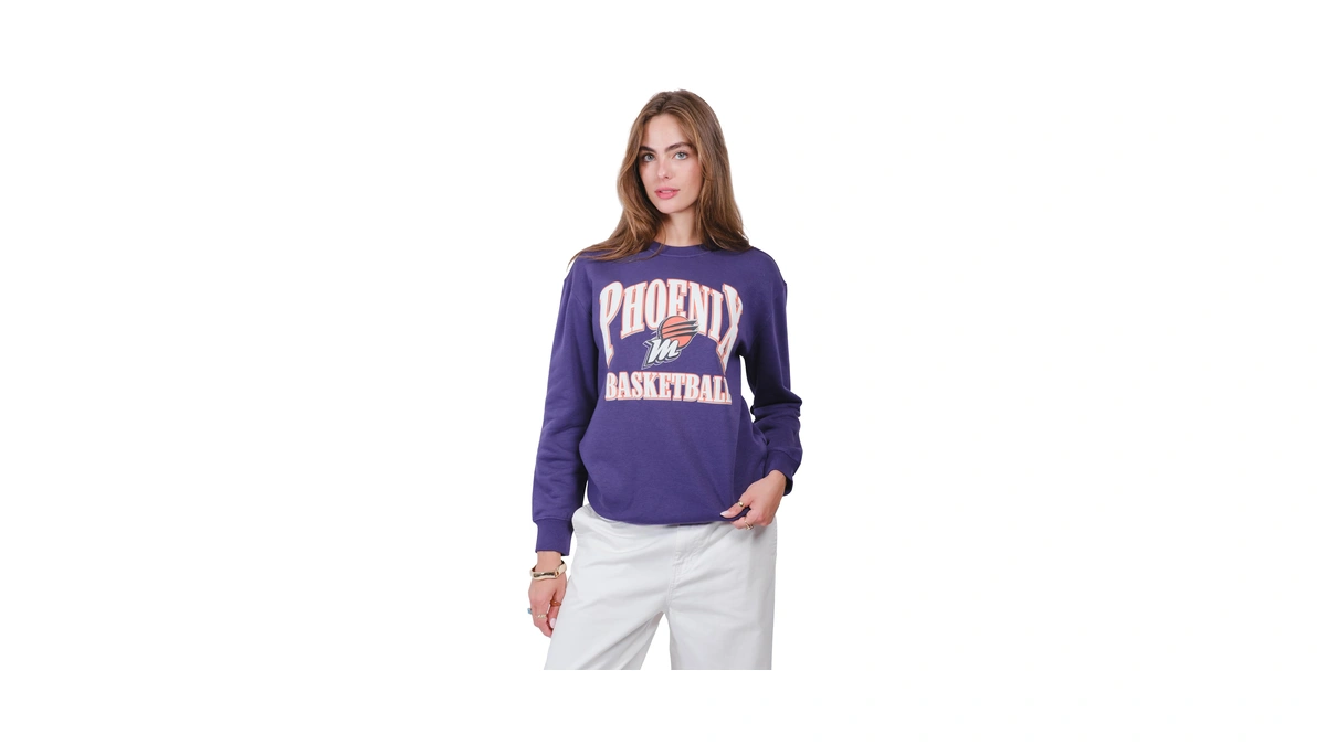 Ultra Game Wnba Official Womens Super Soft Oversized Crew Sweatshirt,