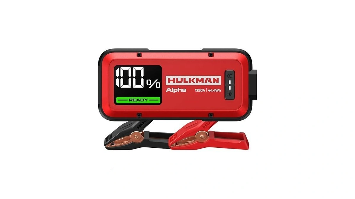 Hulkman Alpha Ultra Red, 1250a 44.4wh Jump Starter, Power Without