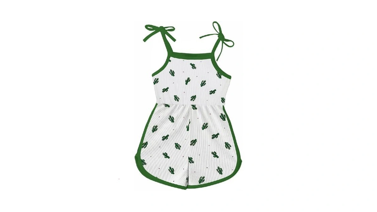 Aimsbveo Todddler Girls Cartoon Romper Spaghetti Strap Toddler Girl Shorts