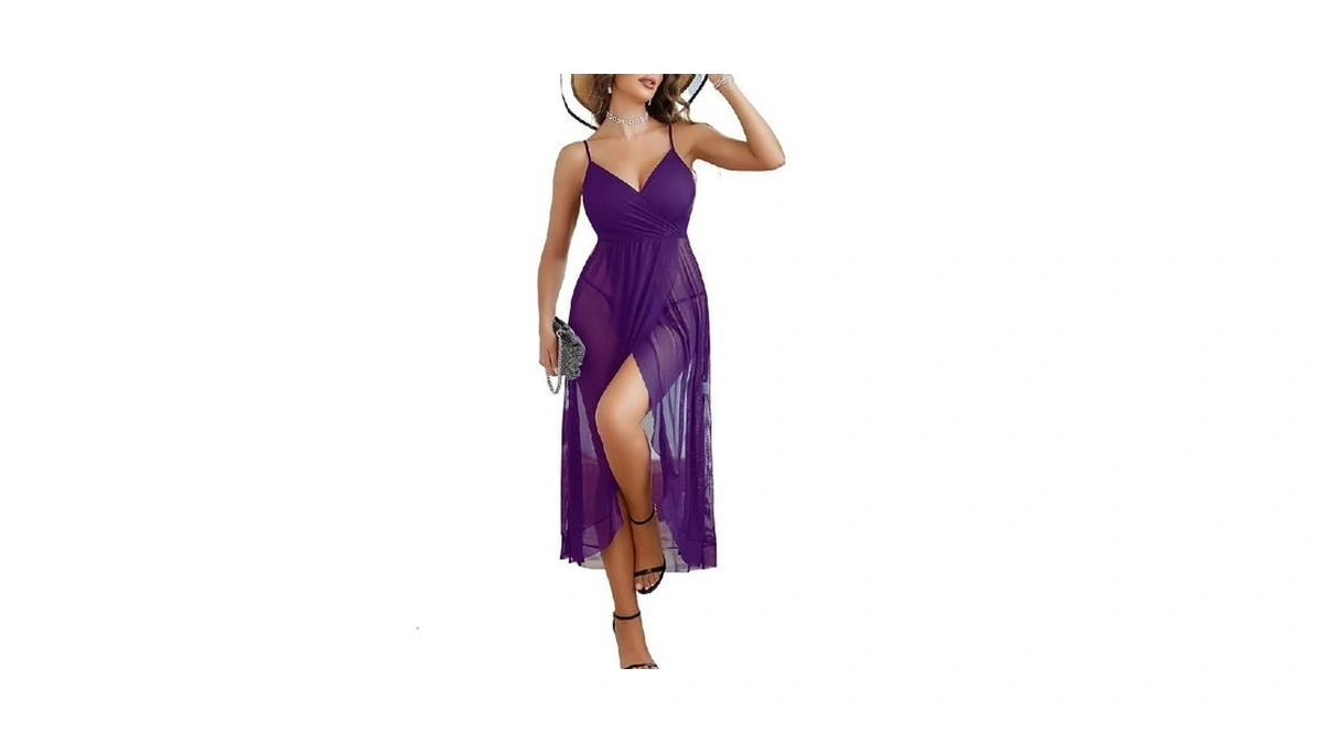 Avidlove Lingerie For Women Long Mesh Nightgown Lace Babydoll Chemise