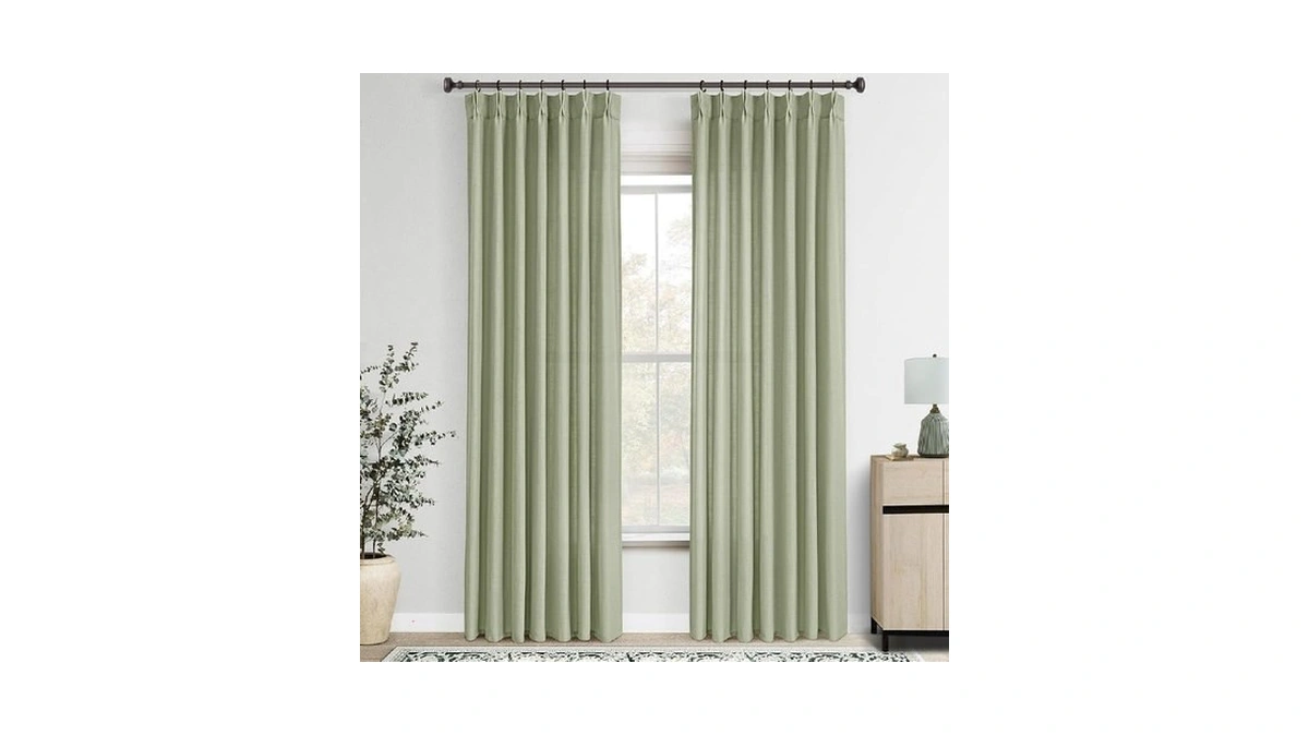 Pinch Pleated Sage Green Curtains 96 Inch Long For Living