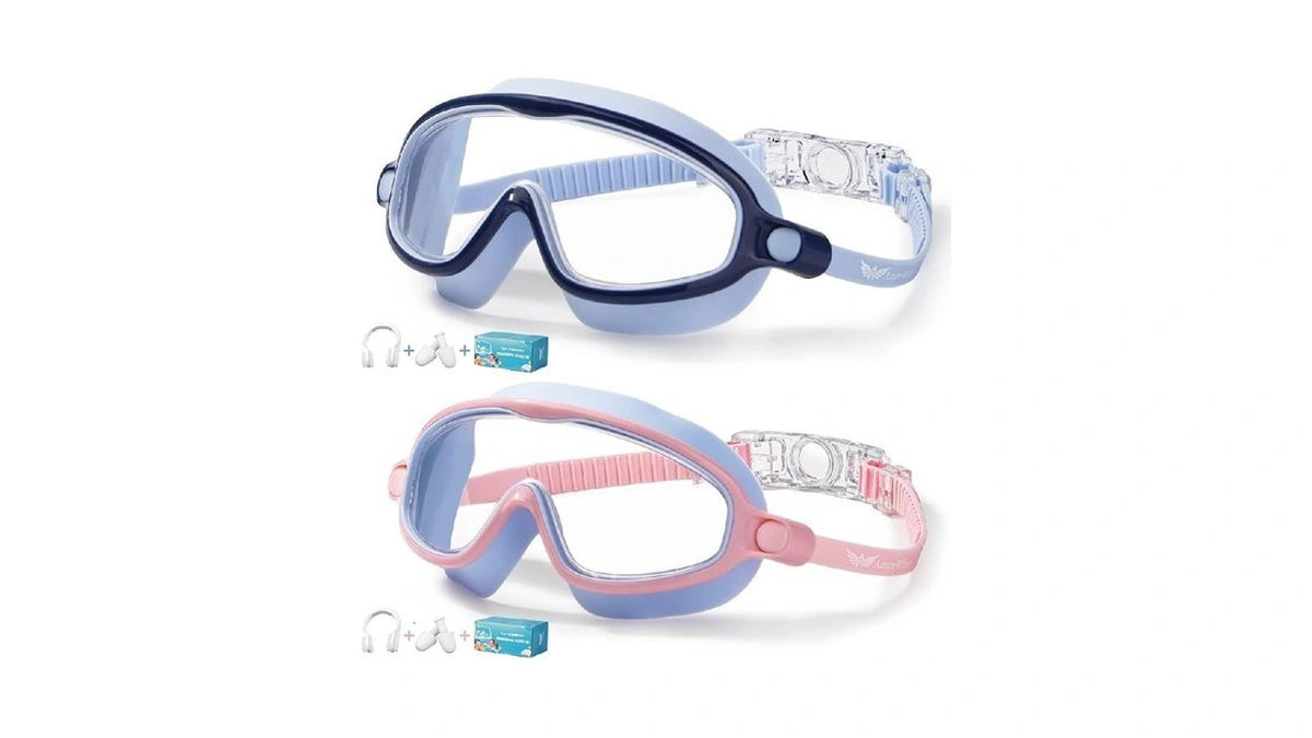 Azurewings 2 Pack Swim Goggles For Kids, No Leak Anti-fog