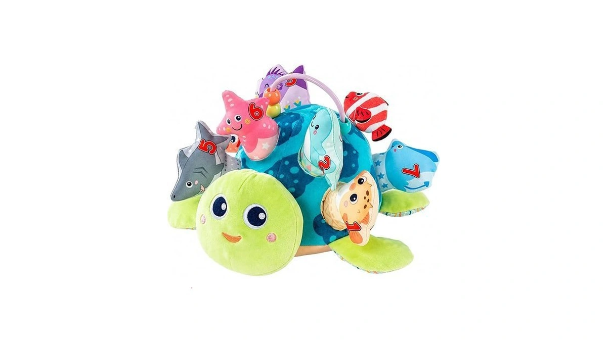 Baby Sensory Pull Out Toys – Soft Plush Turtle With
