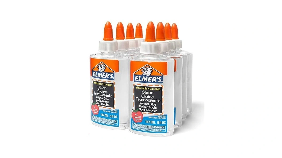 Elmer's Liquid School Glue, Clear, Washable, 5 Ounces, 8 Count