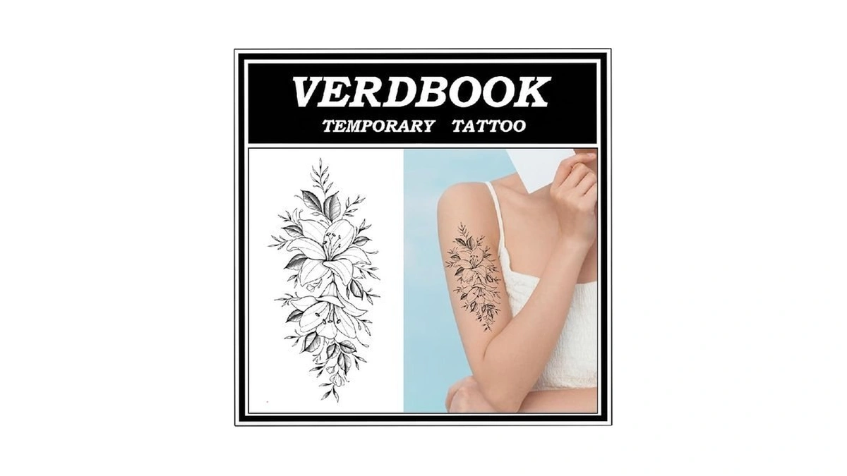 Verdbook Temporary Tattoos - Waterproof 2-sheet Kit, Blossom For Women