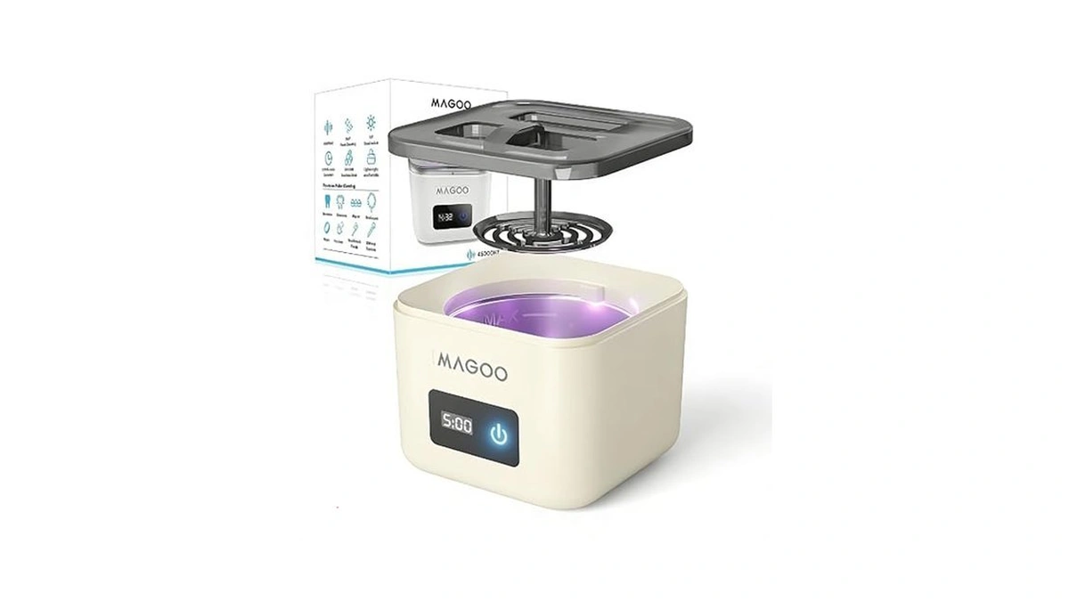 Ultrasonic Retainer Cleaner Machine, Denture Cleaner For Aligners Night Guards