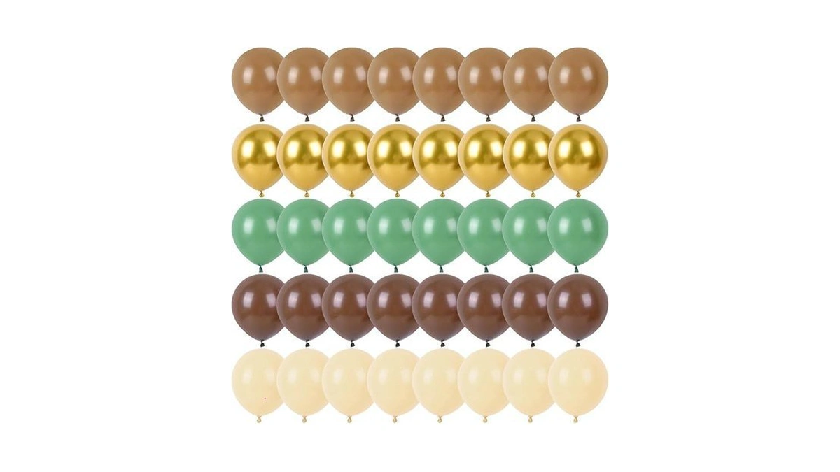 Rubfac Sage Green And Brown Balloons, 65pcs Olive Green Dark