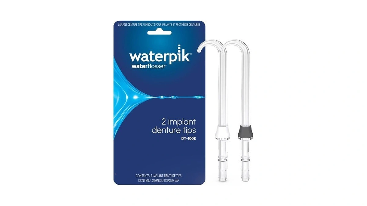Waterpik Genuine Implant Denture Replacement Tips, Water Flosser Refill Heads