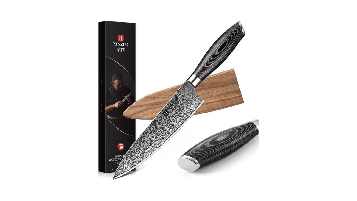 Xinzuo Damascus Gyuto Chef Knife With Sheath 8 Inch,sharp Kitchen