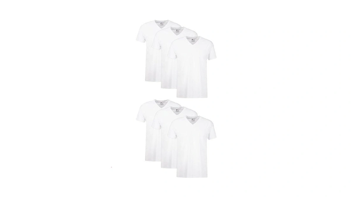 Hanes Mens Cotton, Moisture-wicking V-neck Tee Undershirts, Multiple Packs And