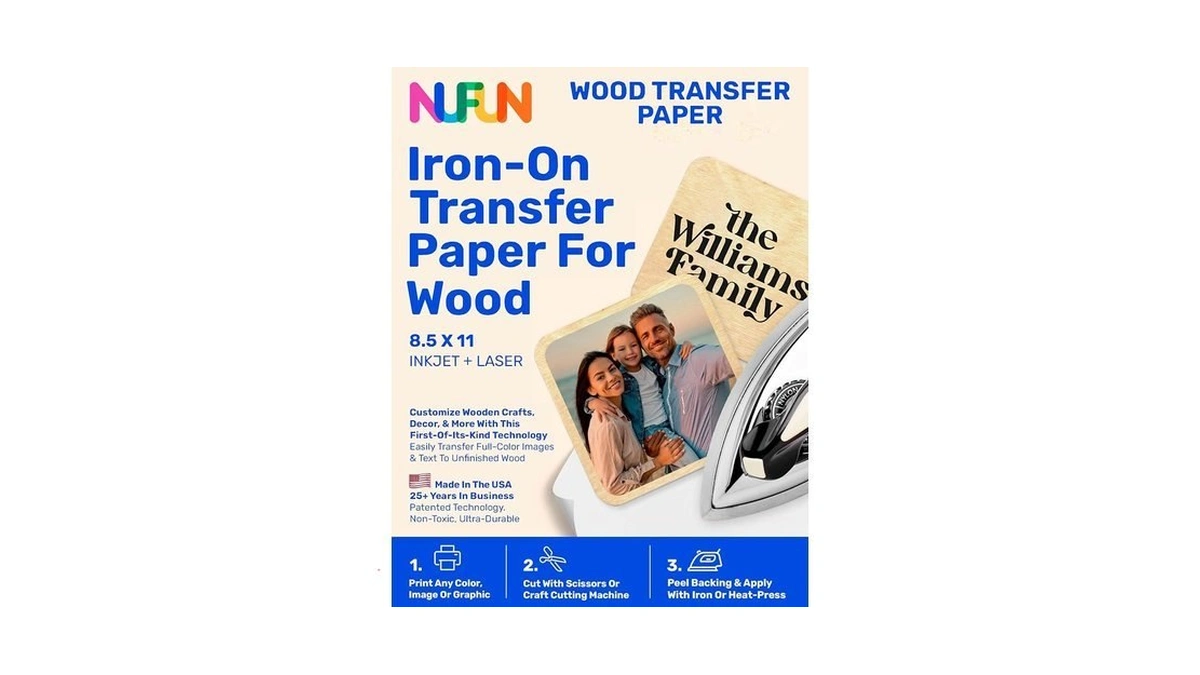 Nufun Activities Printable Iron-on Heat Transfer Paper For Wood, 5