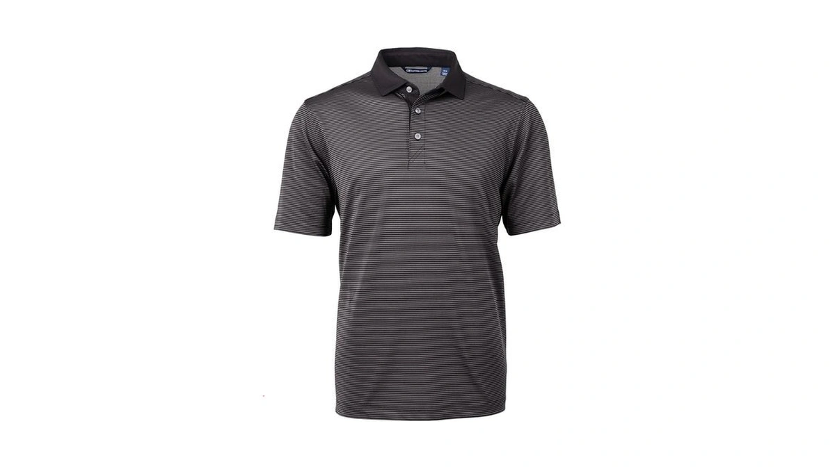 Cutter & Buck Mens Virtue Eco Pique Micro Stripe Recycled
