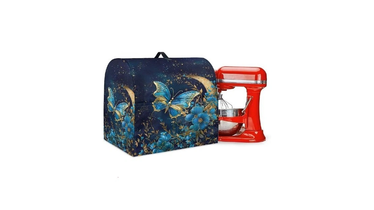 Blue Butterfly Flower Mixer Covers Dust Mixer Covers For Stand