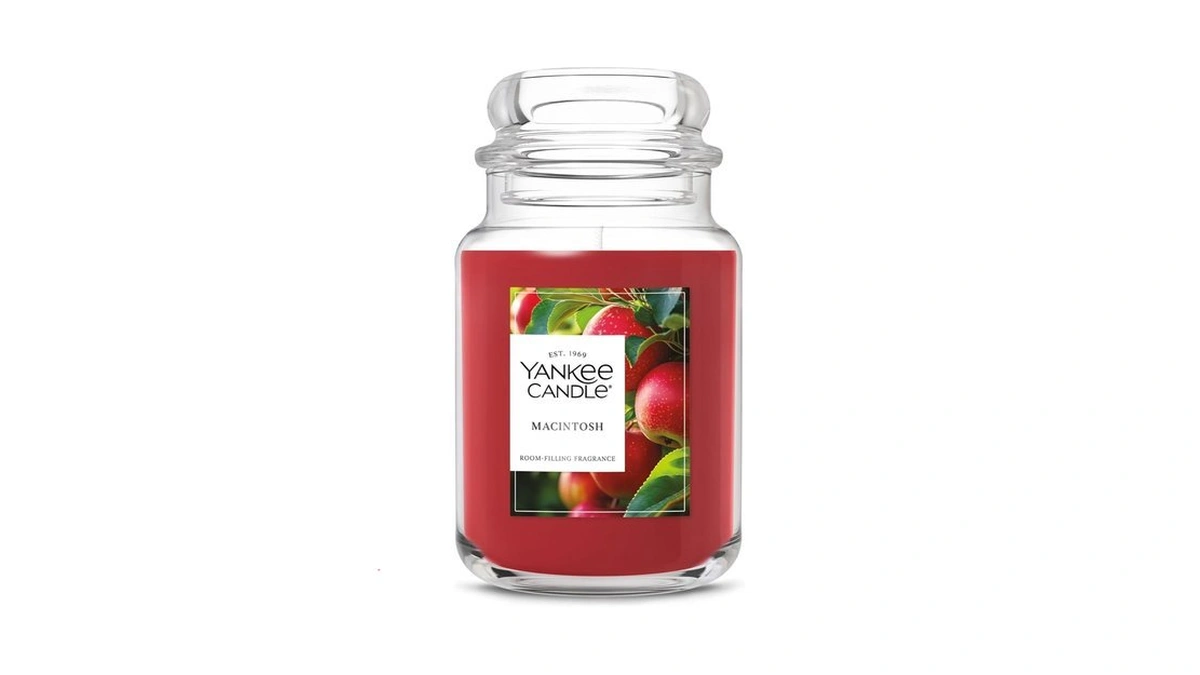 Yankee Candle Macintosh, Fall Scented Candle, 22oz Large Jar With