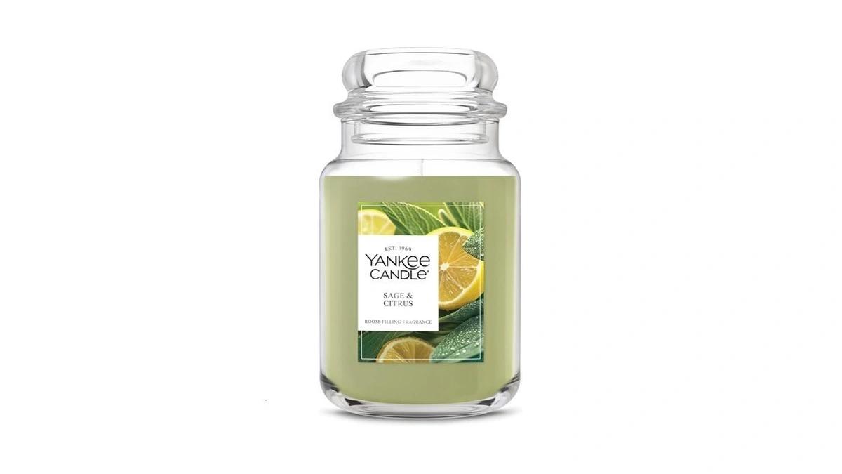 Yankee Candle Sage & Citrus, Scented Candle, 22oz Large Jar