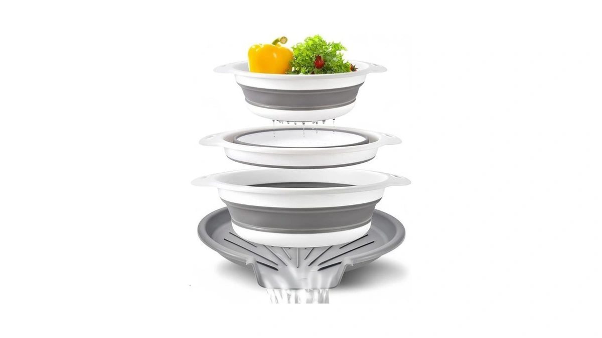 Collapsible Colanders Food Strainers, 3-pack Foldable Kitchen Strainers With Over-sink