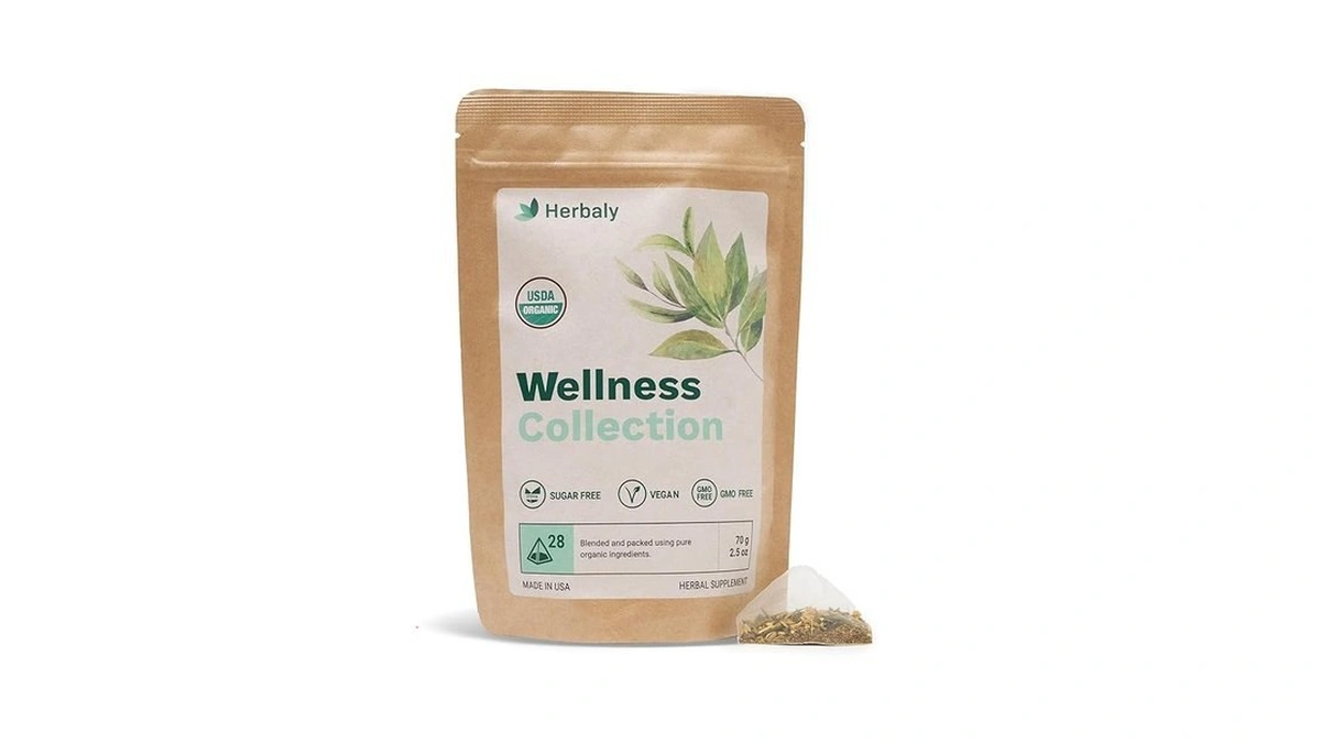 Herbaly Wellness Collection Organic Herbal Ginger Tea, 70 G, 28