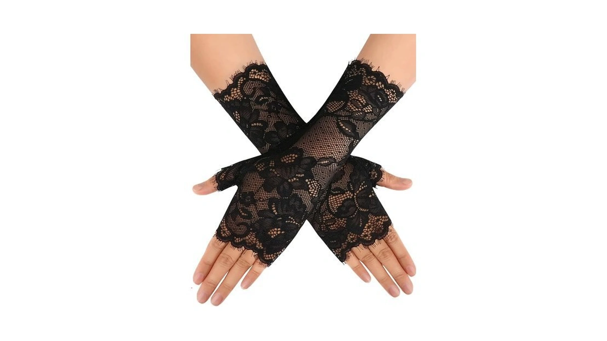 Avidlove Gothic Clothes For Women Short Lace Glove Fingerless Bridal