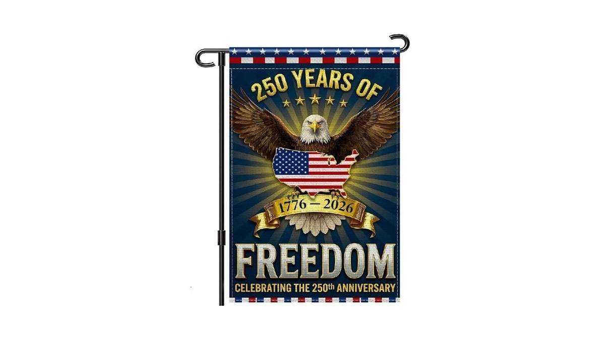 250th Anniversary American Garden Flag, 12x18 Inch Double Sided Eagle
